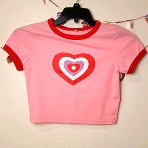 Powderpuff girls pink crop top